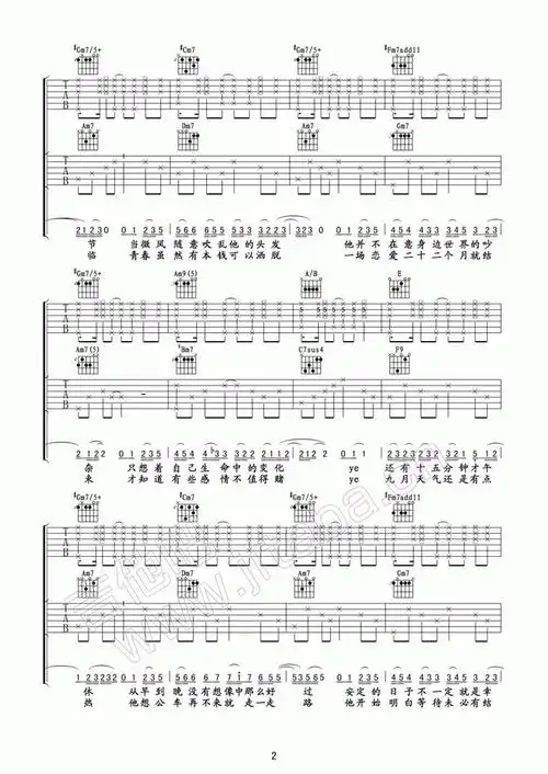 二十二吉他谱双吉他完美版陶喆好听
