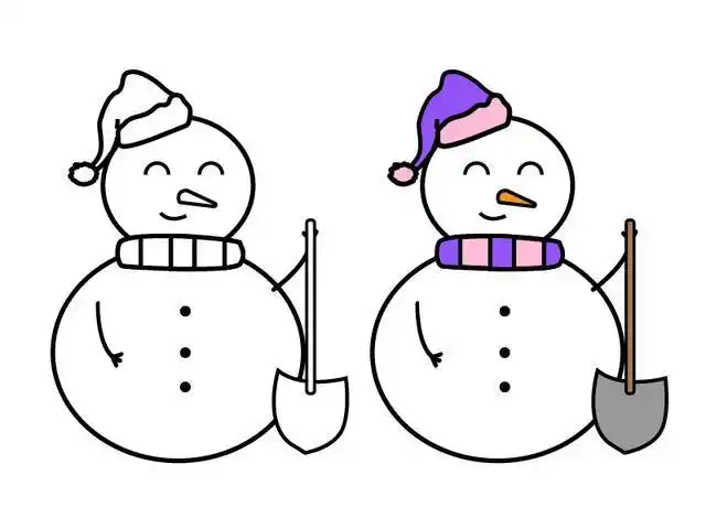 8个不同的雪人简笔画彩色画法图片大全