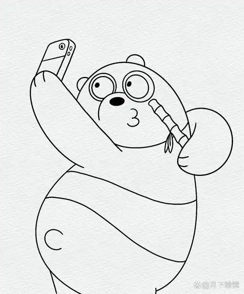 「简笔画」(100/48)三只裸熊之胖达·内附步骤