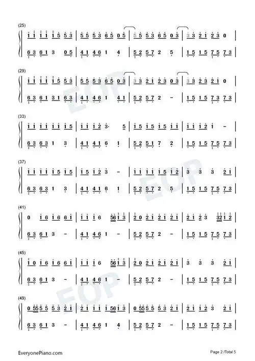 东京不太热-完整版双手简谱预览2-钢琴谱文件(五线谱,双手简谱,数字谱