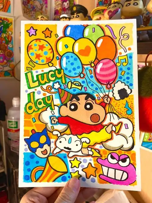 蜡笔小新手绘插画附步骤图零基础学画画