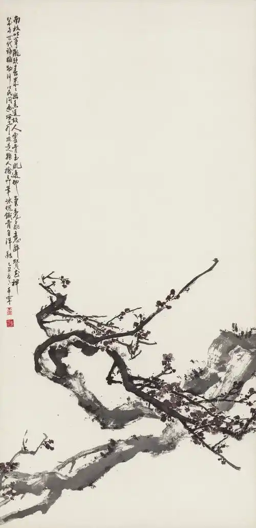 【每周一画】馆藏于希宁精品花鸟画鉴赏之四十五——《墨梅》_文化