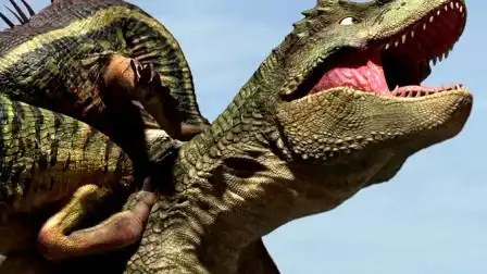 恐爪龙胆子太大了,在特暴龙眼皮子底下抢孩子,居然还成功了