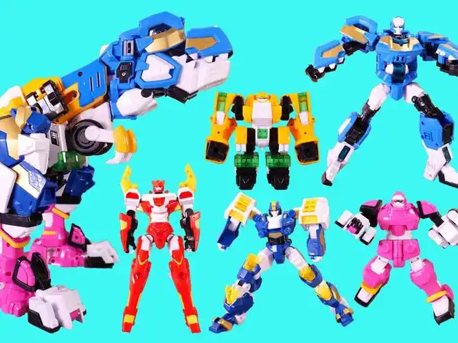 迷你特工队五合体炫龙王变形玩具