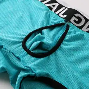 wj网将个性男士内裤弹性锦纶涤纶混纺分仓一体吊环u凸低腰平角裤