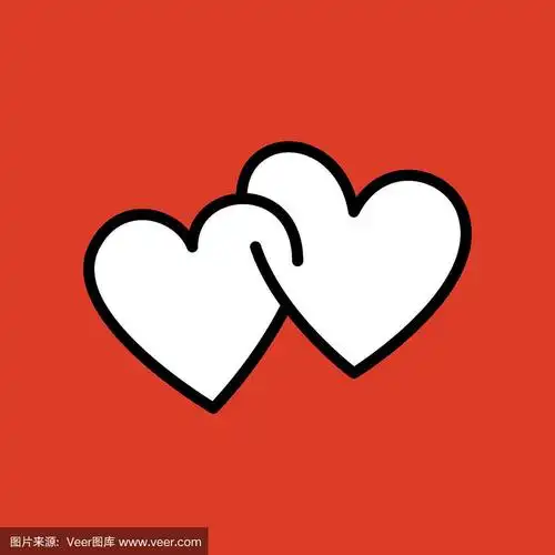 线条艺术双心的图标.