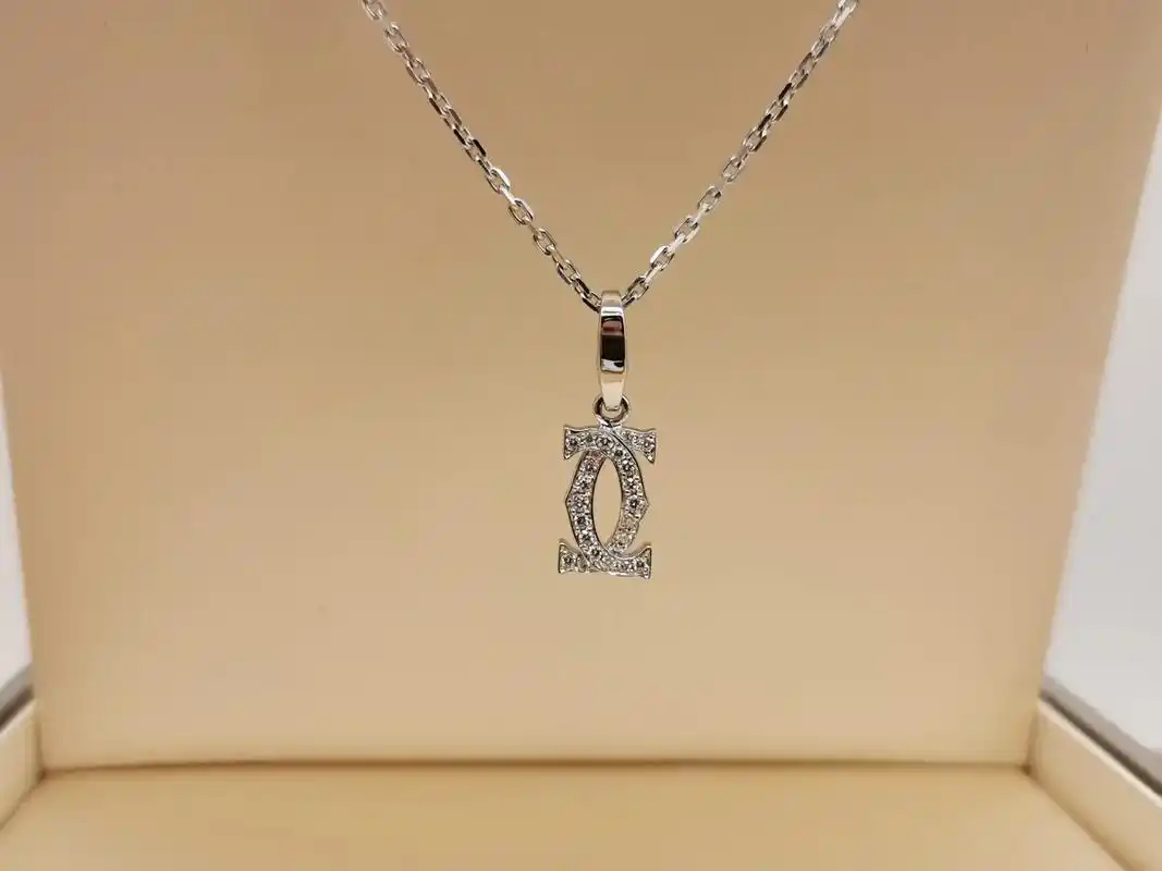 二手卡地亚18k白金双c钻石项链.#卡地亚项链 正品卡地亚l - 抖音