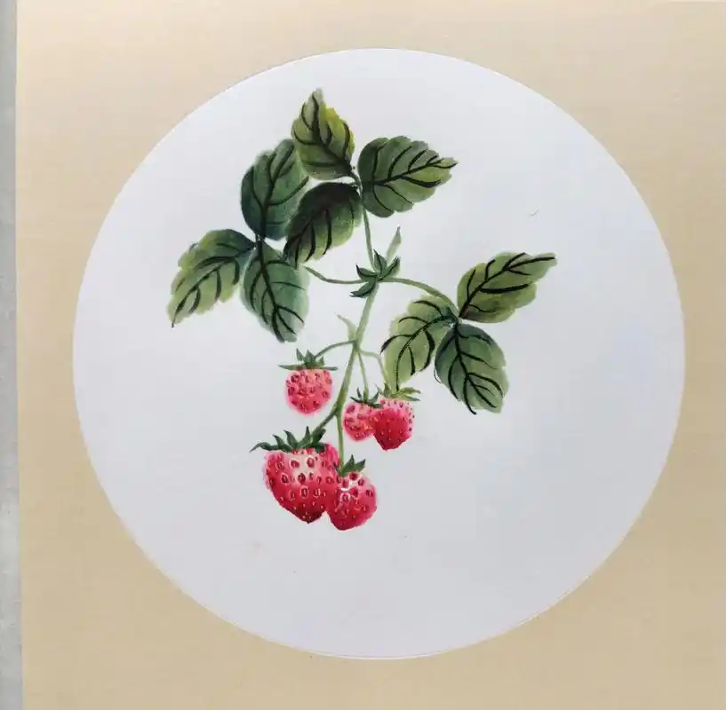 写意国画草莓#给生活多一点色彩 - 抖音