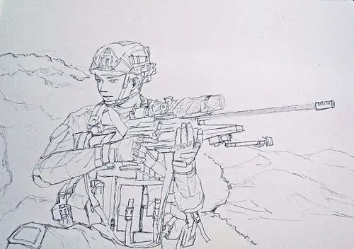 爆吹红海行动狙击手顾顺!其实之前看完电影就想画了!