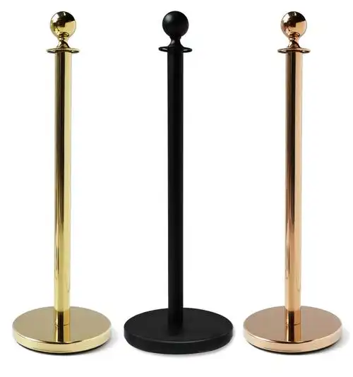 不锈钢礼宾柱 厂家直销一米线隔离栏 酒店商场专用圆头挂绳栏杆座-阿