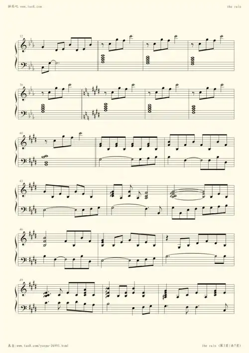the rain (幽灵公主插曲)-久石让小提琴谱