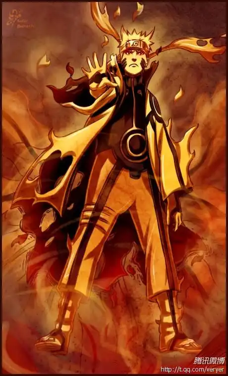 我想要火影忍者鸣人九尾化的图片.要有颜色的.