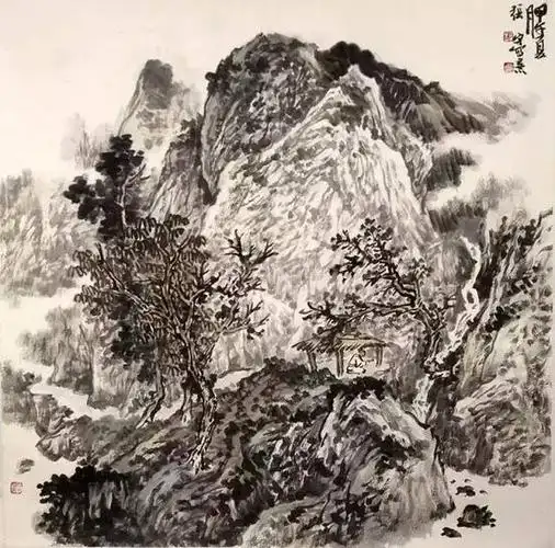 作品张宇, 江苏省美术家协会会员,文化部中外文化交流中心中国山水画