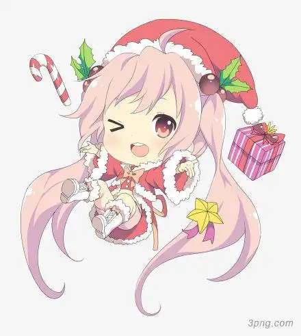 粉色可爱卡通女孩png素材透明免抠图片动植人物