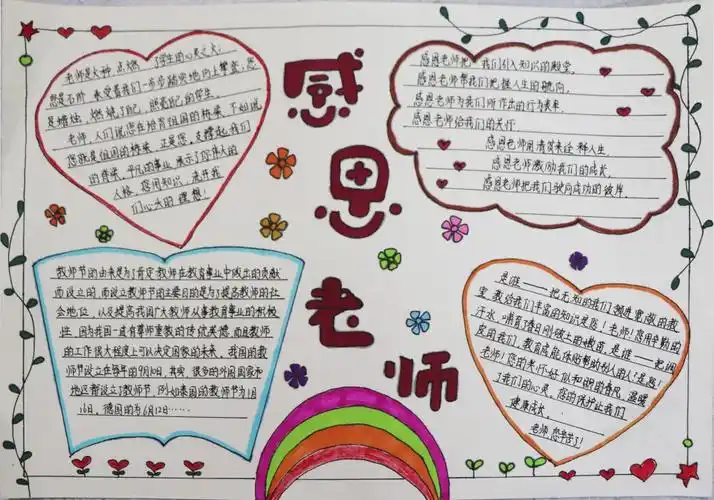 感谢师恩诉说心声保山一中七年级教师节手抄报展示