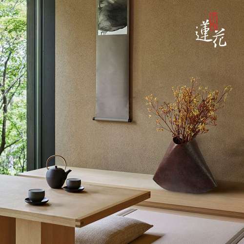 大相莲花 新中式三角造型花器 玄关摆件软装花器装饰品 创意花插