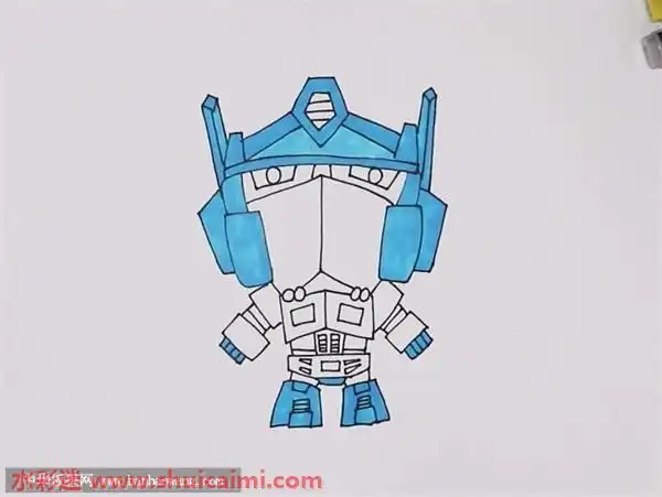 擎天柱简笔画的画法步骤图解