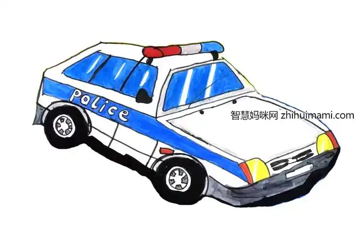 霸气警车简笔画图片