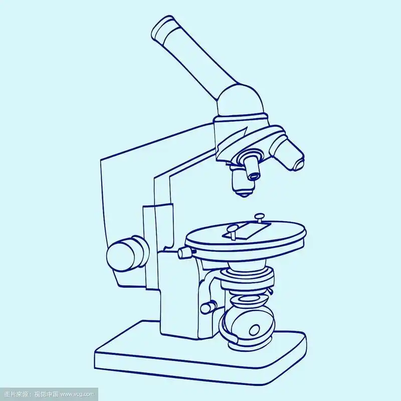 线条艺术剪影显微镜卡通