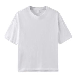 270g棉纱咔叽不透精梳厚实纯棉纯白色短袖t恤女打底衫白体小圆领