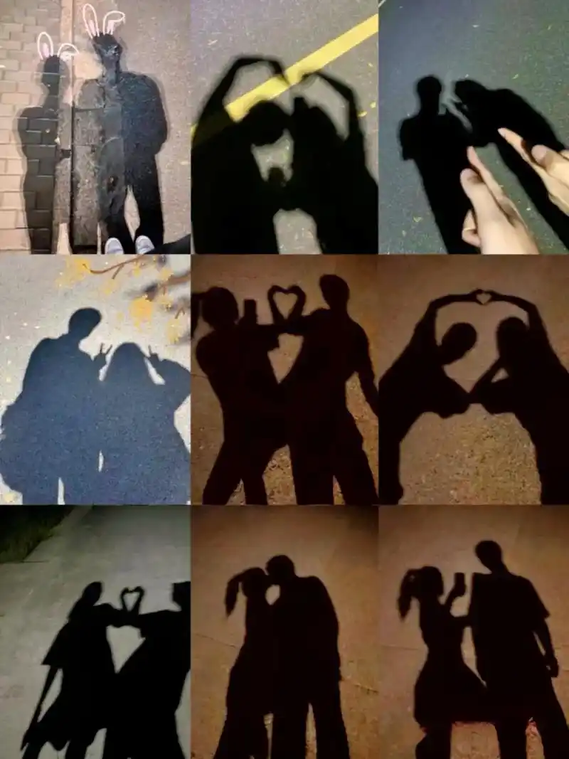 情侣影子照姿势.地上影子有两个,一个是我,一个是我的.情侣不 - 抖音