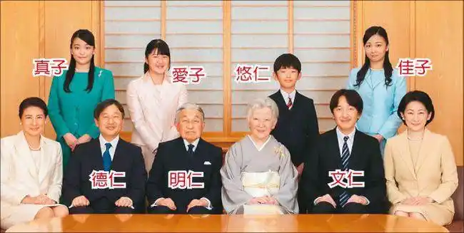 (今年初日本皇室成员全家福照.