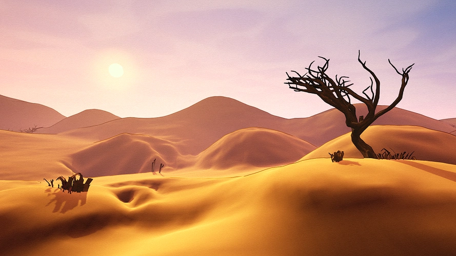 荒芜的戈壁沙漠|三维|场景|pckart_原创作品-站酷zcool