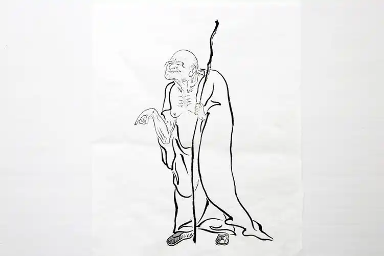 中国传统艺术白描十八罗汉中国国画水墨画创意美术十八罗汉