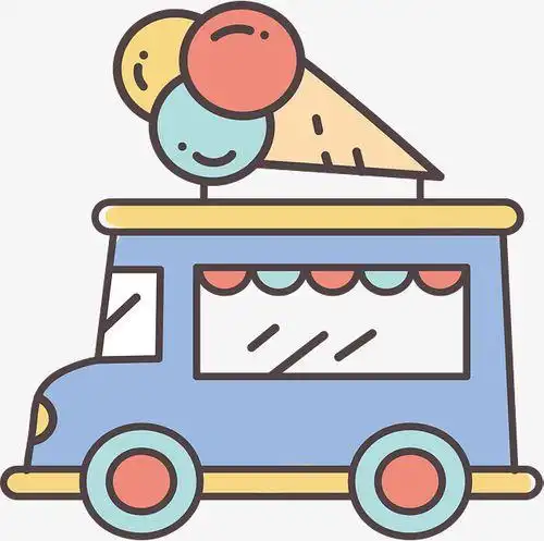 简单的冰淇淋车的简笔画