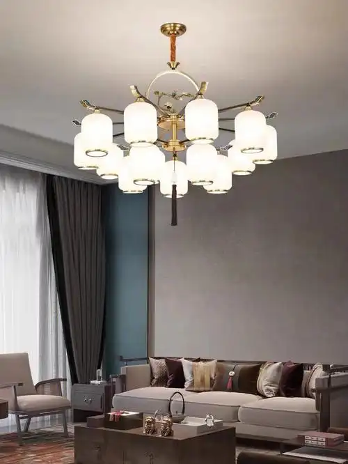 新中式铜吊灯客厅