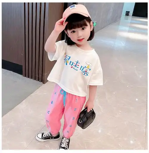 索菲熊女孩衣服45岁夏季2岁宝宝套装幼童夏装一岁半三岁小孩子服装夏