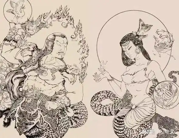 《传统新年文化:解析过年门贴上的莲花娃娃来历与内涵》|神话|伏羲