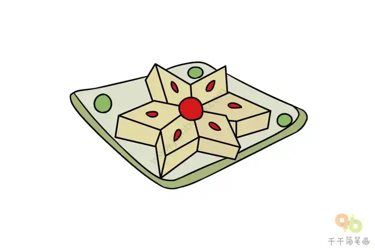 北京小吃豌豆黄简笔画