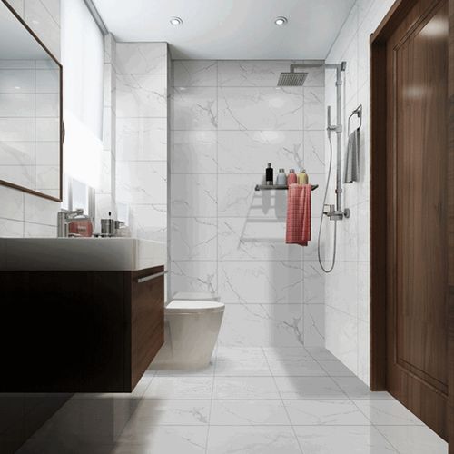 大理石纹瓷砖爵士白卫生间瓷片300x600厨房白色墙砖厕所防滑地砖