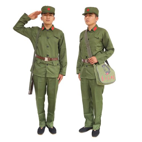 红卫兵服装红军演出服老款绿军装摄影服60年代老军装表演服雷锋装