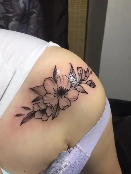 素花花卉_纹身图案手稿图片_黎超的纹身作品集