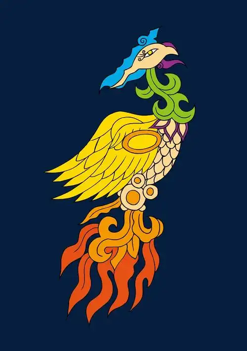 传统火凤凰矢量纹样素材