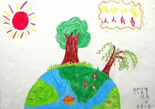 手抄报保护环境简笔画大全保护环境优秀儿童画作品绿色家园儿童画图片