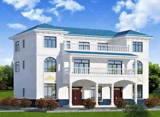 农村三层欧式双拼别墅设计图纸,简洁大气