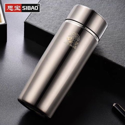 思宝正品保温杯304不锈钢水杯带滤网泡茶真空杯男士女士双龙茶杯