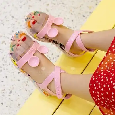 巴西迪斯尼立体米奇女童中童大童罗马绑带副牌凉鞋