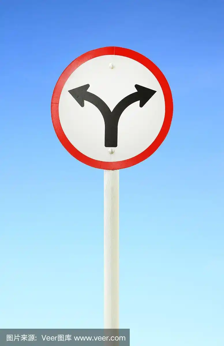 交通标志,岔路口,垂直画幅,天空,机敏