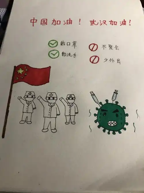 汉阳区钟家村幼儿园"我是防疫小卫士"主题活动幼儿作品展(绘画篇)