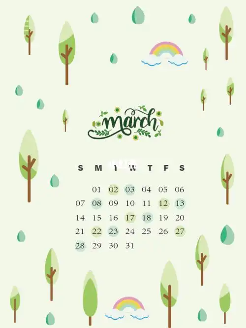 3月小清新日历