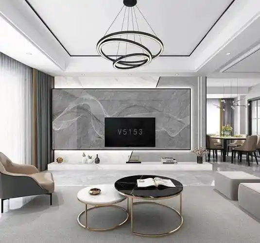 60款石材/岩板悬空背景墙设计参考_风格_装修_电视