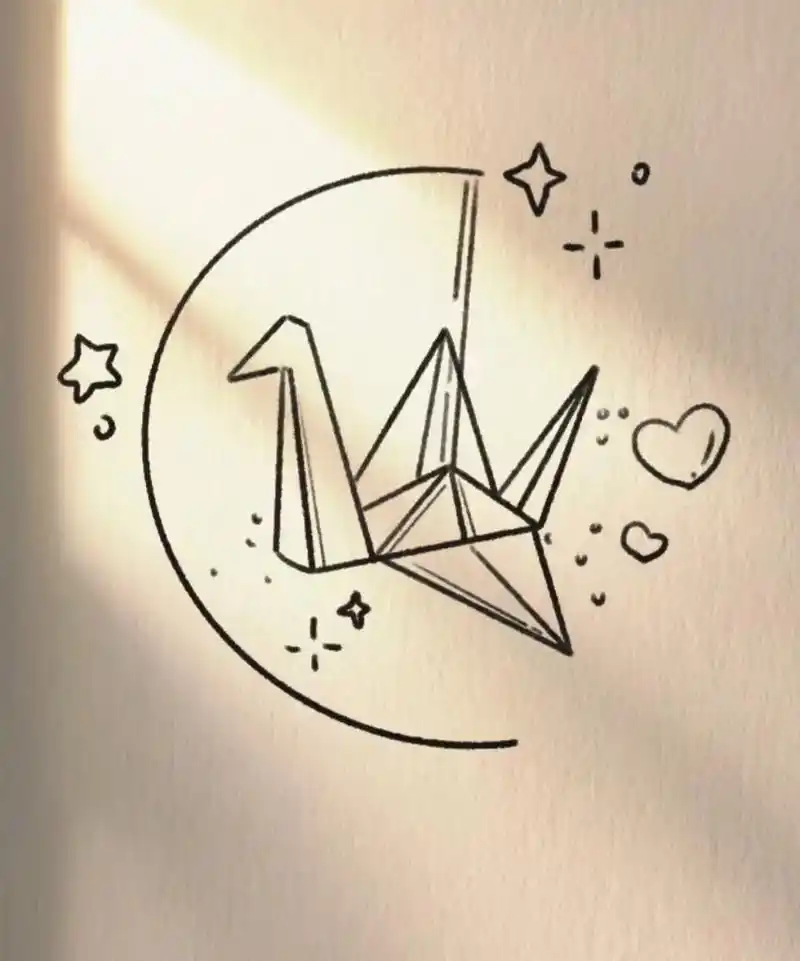 幸运的千纸鹤.#一起学画画 #绘画过程分享 #每天学习一点点 - 抖音