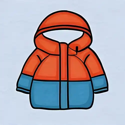 冬季厚棉衣简笔画卡通图片