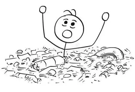 水垃圾堆简笔画