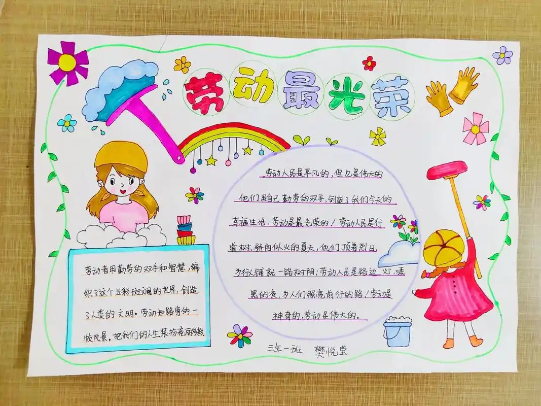 #上热门 劳动最光荣手抄报#劳动主题手抄报 - 抖音