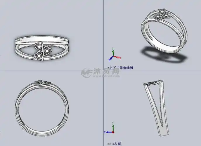 钻石戒指样式1设计模型 - solidworks生活用品类模型下载 - 沐风图纸